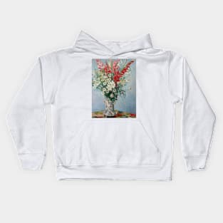 Bouquet of Gladioli, Lilies and Daisies by Claude Monet Kids Hoodie